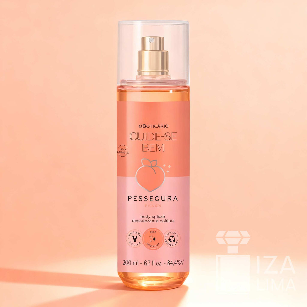 Body Splash Desodorante Colônia Cuide-se Bem Pessegura 200ml