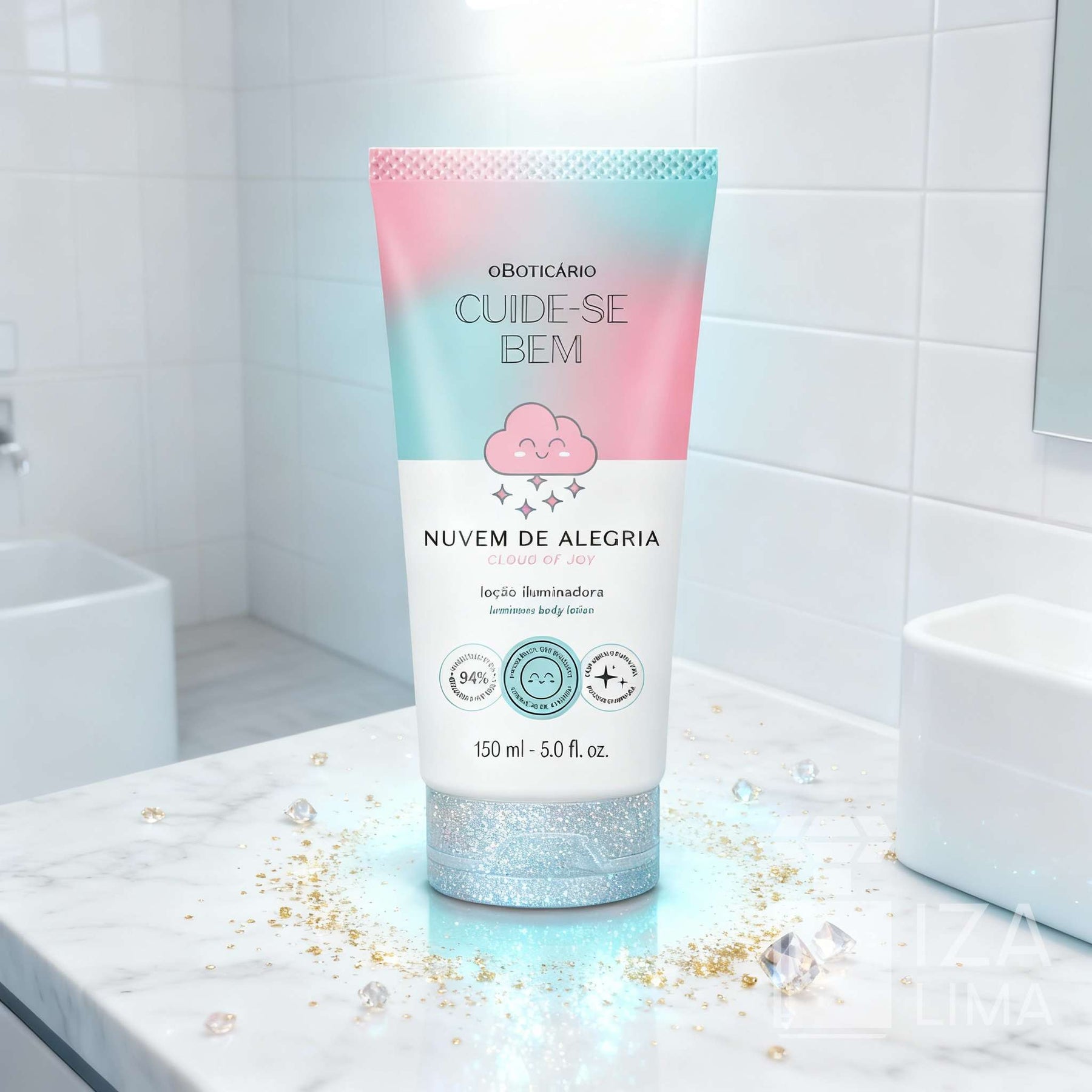Cuide-se Bem Nuvem de Alegria Loção Hidratante Iluminadora, 150ml