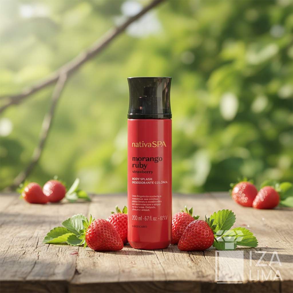 Body Splash Desodorante Colônia Nativa SPA Morango Ruby 200ml