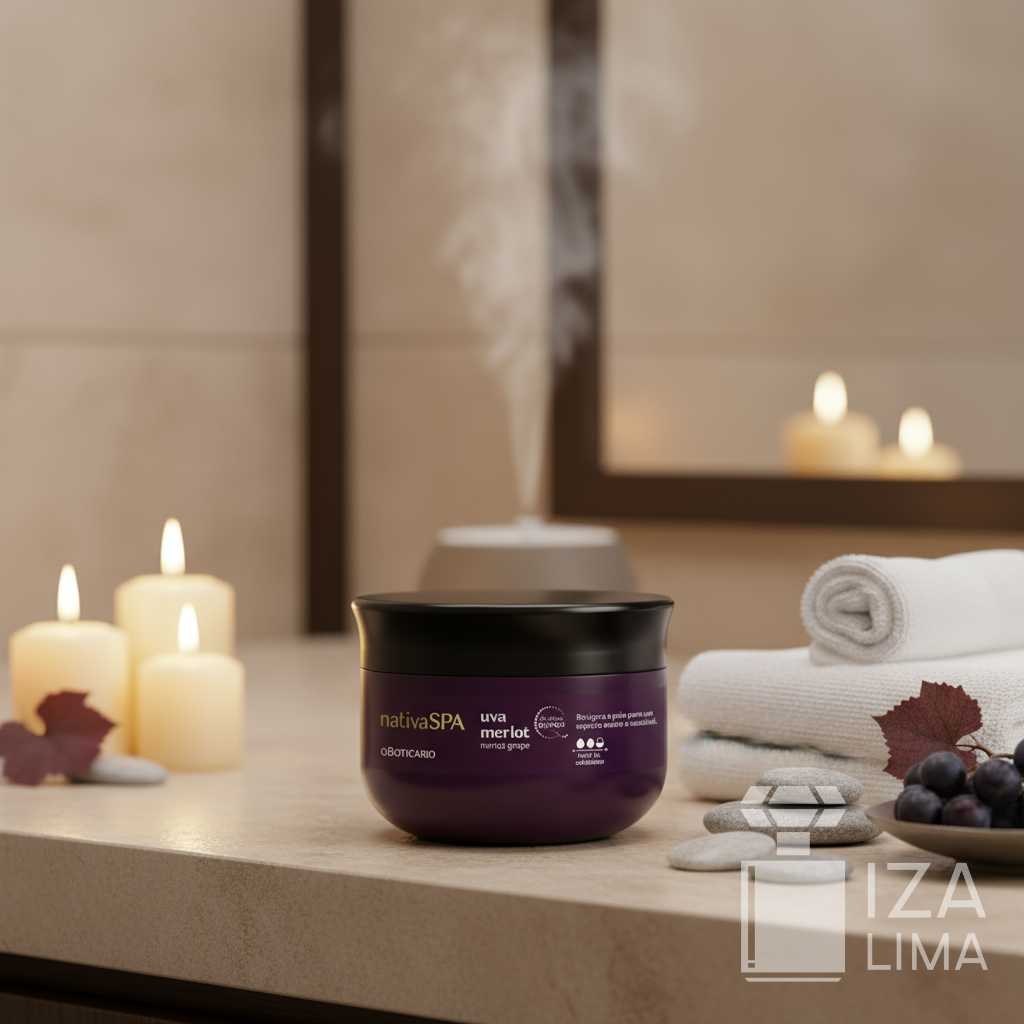 Esfoliante Corporal Nativa Spa Uva Merlot 180g – Exfoliation Douce, Hydratation et Fermeté pour la Peau