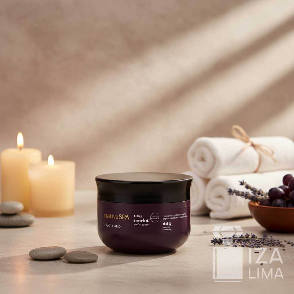 Esfoliante Corporal Nativa Spa Uva Merlot 180g – Exfoliation Douce, Hydratation et Fermeté pour la Peau