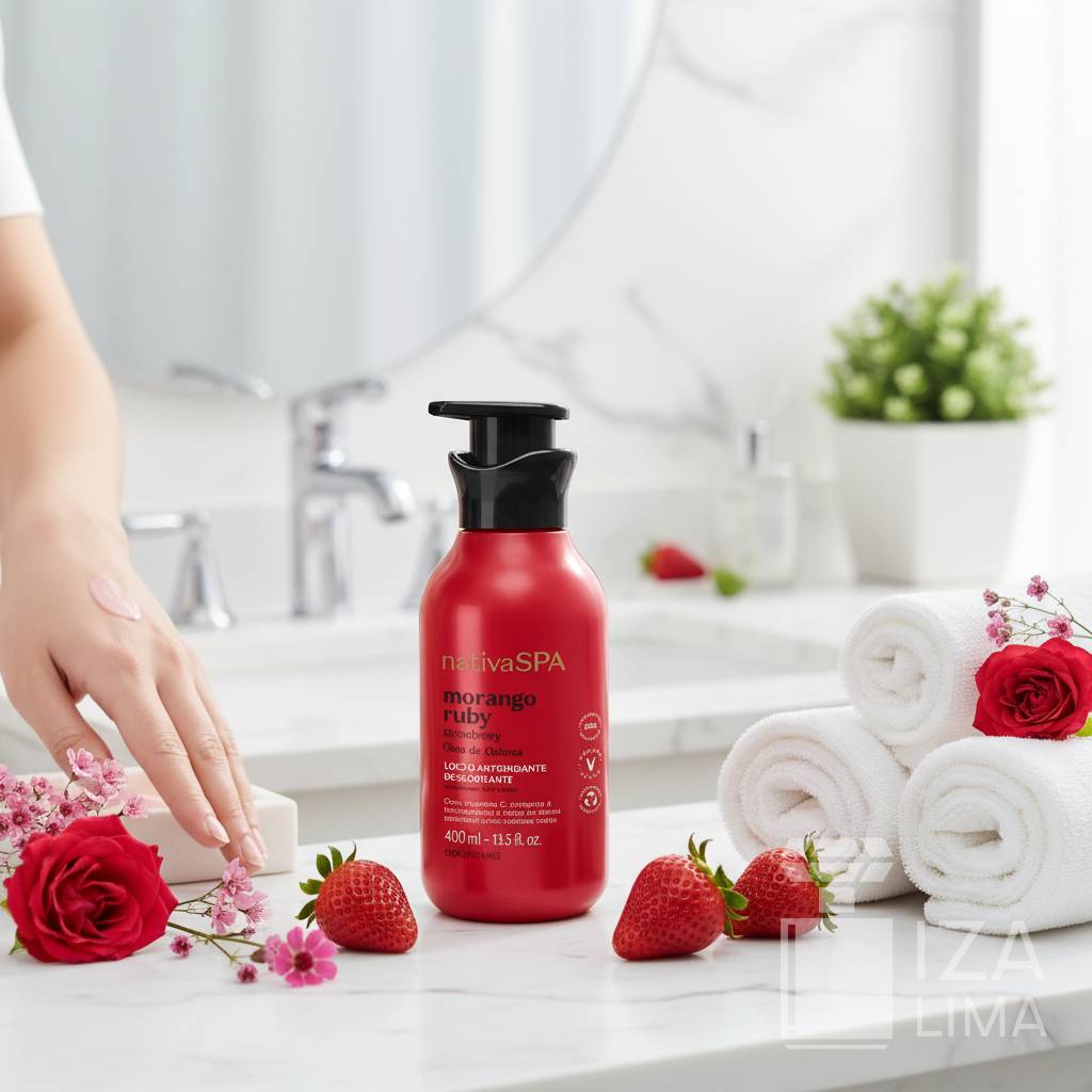 Loção Antioxidante Desodorante Corporal Nativa SPA Morango Ruby 400ml