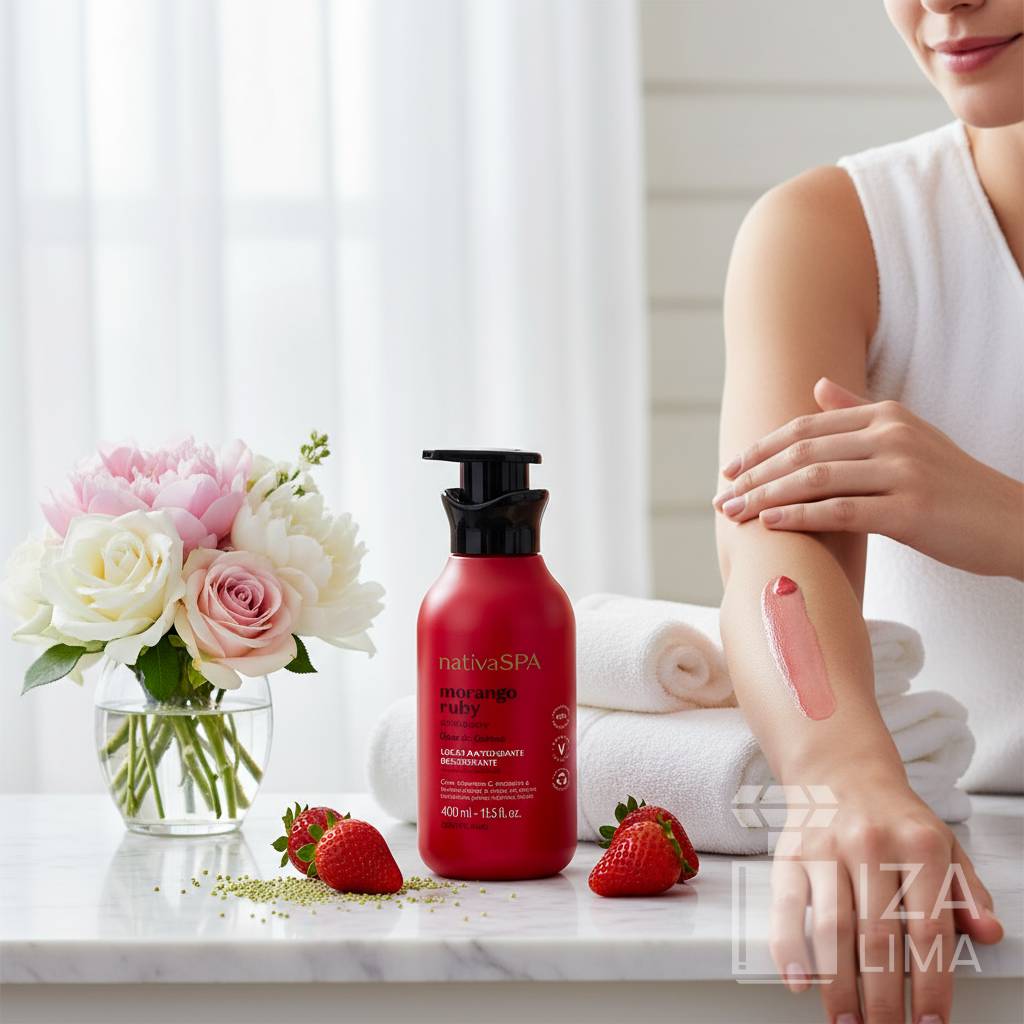 Loção Antioxidante Desodorante Corporal Nativa SPA Morango Ruby 400ml