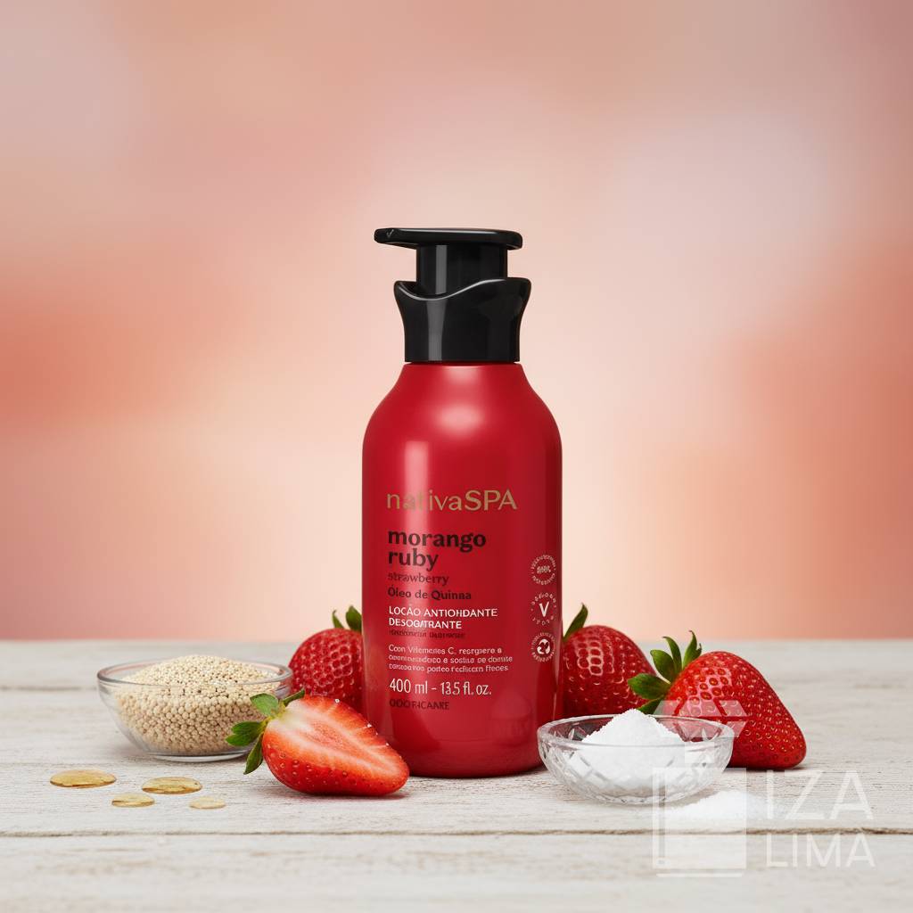 Loção Antioxidante Desodorante Corporal Nativa SPA Morango Ruby 400ml