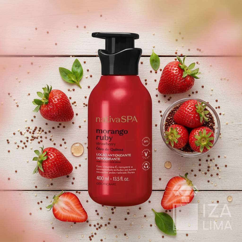 Loção Antioxidante Desodorante Corporal Nativa SPA Morango Ruby 400ml