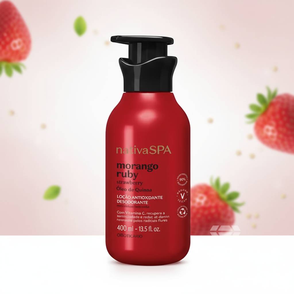 Loção Antioxidante Desodorante Corporal Nativa SPA Morango Ruby 400ml